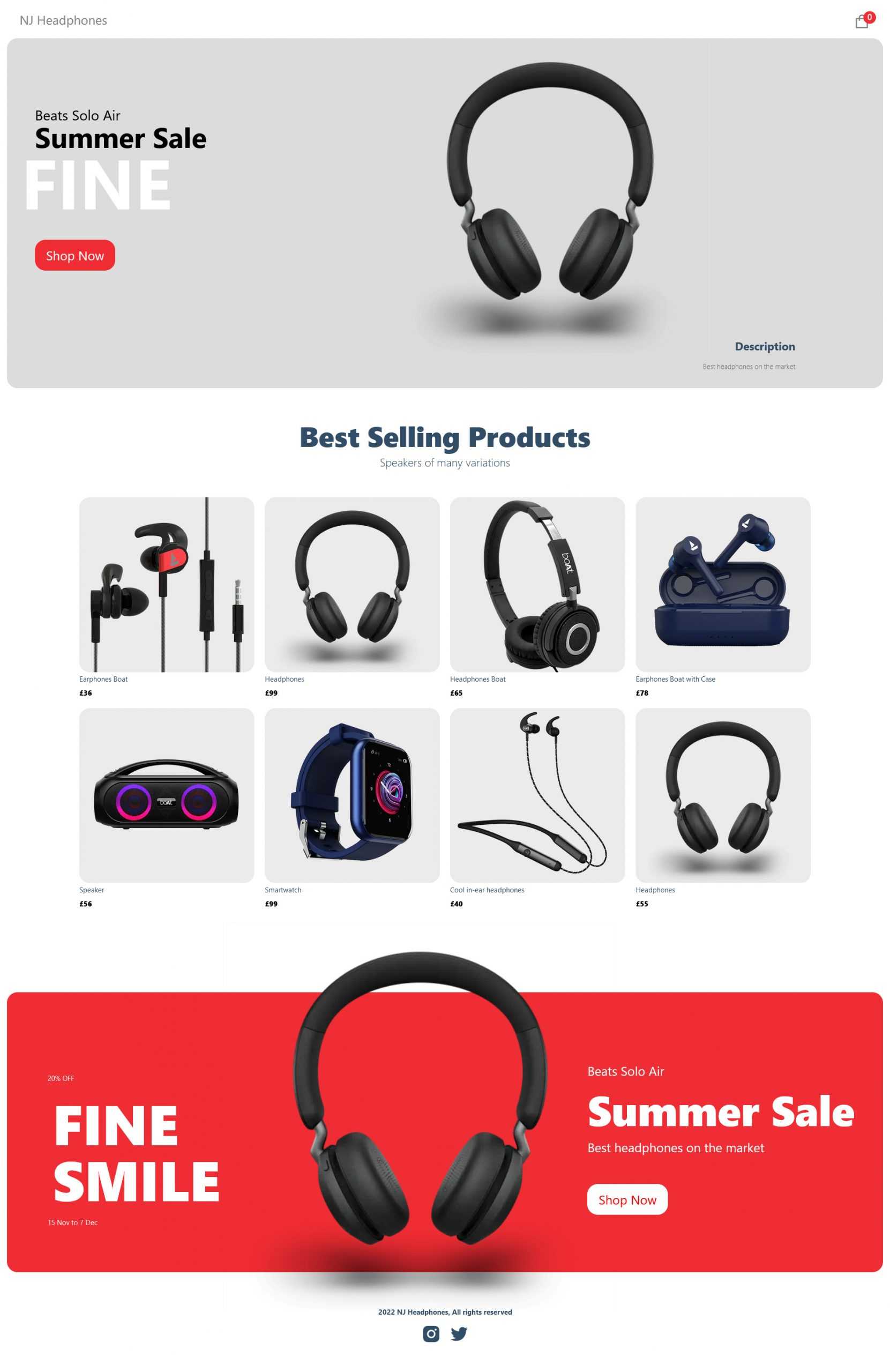 NJ Headphones microsite desktop image