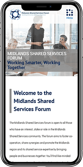 Midlands Shared Services Forum Site mobile phone image